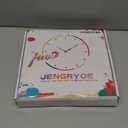 Colorful Floral Wall Clock, 10 Inch Boho Analog Wall-Clock Decorative, Farmhouse Wooden Clocks Battery Operated, Silent Clocks Non-Ticking for Bedroom Kitchen Living Room Home Dcor (Black White Marble Texture)