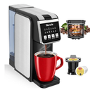 Horavie Single Serve Coffee Maker with Built-in Grinder, Fast Brew 6-16oz Single Cup for Whole Beans, Grounds, K Pod, Grind and Brew Coffee Maker with 47oz Water Tank, Descaling Alert, Black