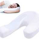 HOMCA Side Sleeper Pillows for Adults, Memory Foam U Shaped Pillows for Neck Pain Relief, Cervical Neck Pillow for Side Sleepers with Removable Washable Pillowcase (Upgraded Version) (King Size (27.8"L x 20.2"W x Max6.7"H), White)