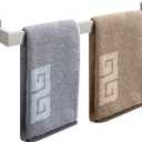 NearMoon Towel Bar, Bath Accessories Premium Thicken Stainless Steel Square Shower Towel Rack for Bathroom, Towel Holder Wall Mounted (1 Pack, Brushed Nickel, 27 Inch)