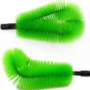 2 Pcs Gutter Cleaning Brush Roofing Tool Rain Gutter Guard Cleaner Tool with 2 Brush Heads Adaptation Thread Interface Dia 0.75 Inch, Interface Diameter 19 mm Easy Remove Leaves from The Ground