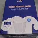 JOLLY CHEF 9 oz Clear Disposable Plastic Cups, 100 Pack Clear Plastic Cups Tumblers, Heavy-duty Party Glasses, Disposable Cups for Thanksgiving, Halloween, Christmas Party