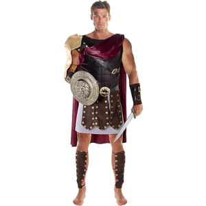 Morph Roman Gladiator Costume for Men, Knight and Spartan Warrior Adult Costume (Large, Brown)