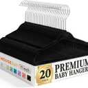 HOUSE DAY 11 Inch Black Velvet Baby Hangers 20 Pack, Premium Kids Hangers for Children, Infant & Toddler Clothes, Durable Non Slip Baby Felt Hanger for Closet, Ideal for Everyday Use