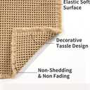 tchdio Waffle Bath Mat-Runner Rug, Super Absorbent Non Slip Bath Mats for Bathroom Machine Washable Long Rugs with Tassels, Bath Rugs for Bathroom Floor Beside Tub, 2' x 6' (Brown)