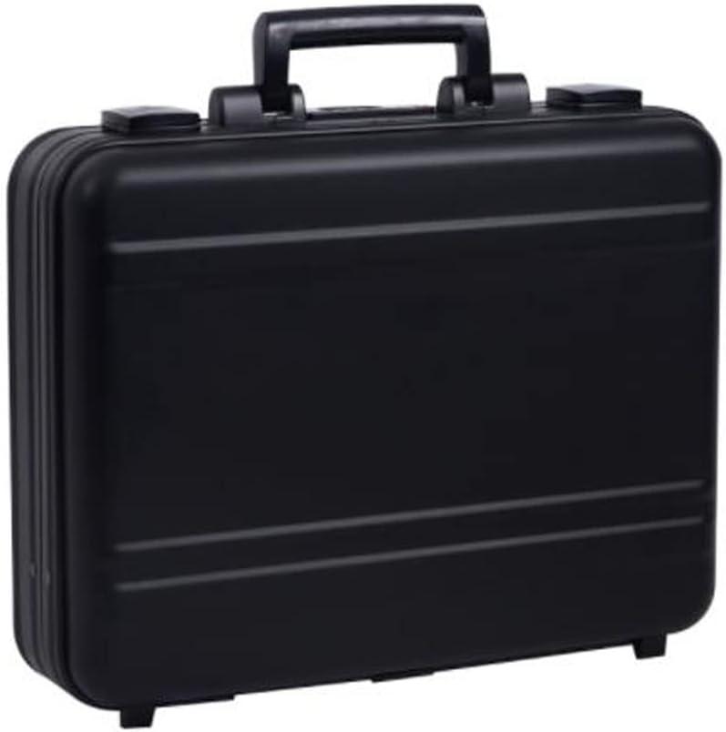 Aluminum Briefcase 18.1X13.8X4.5 Inch Metal Toolkit Box Family Medical Case Cash Suitcase Equipment Electronic Instruments Case with Foam (Black)