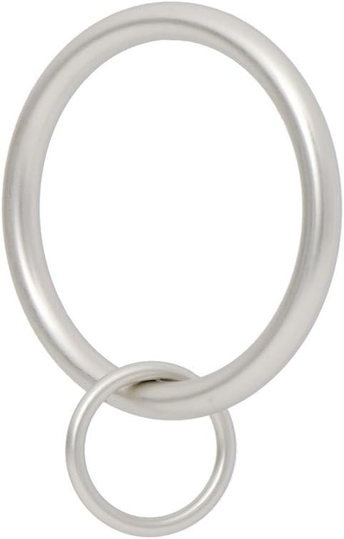 Ivilon Drapery Eyelet Curtain Rings - 1.7" Ring Loop for Hook Pins, Set of 14 - Satin Nickel (Set of 14 (1.7"))