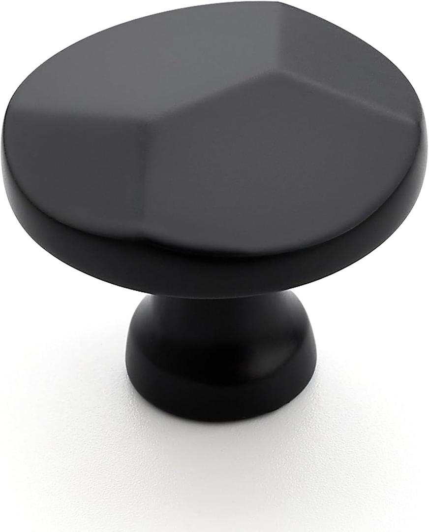 Ravinte 15 Pack Matte Black Round Cabinet Hardware Knobs,Solid Zinc Alloy Single Hole Drawer Pulls Dresser Knobs for Kitchen,Bathroom Furniture