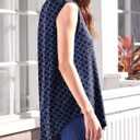 Halife Women's Sleeveless Floral Print V Neck Tunic Tank Tops Blouse Shirts (L)