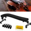 Violin Shoulder Rest for 4/4-3/4 Size, with Collapsible and Height Adjustable Feet, Including a Violin Practice Mute