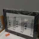 AAZZKANG Black Framed Wall Mirror Large Barn Door Style Wood Mirrors Rectangle Decorative for Bathroom Bedroom Living Room Entryway Home Decor 20"x16"