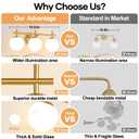 3-Light Bathroom Light Fixtures, Brushed Gold Vanity Lights for Bathroom with Milky White Glass Ball Shade, 19.3 inch Bathroom Lighting Fixtures Over Mirror, Wall Sconce for Bedroom(Bulb Not Included)
