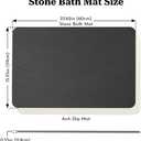 Stone Bath Mat, Quick Drying Bath Mat for Bathroom, Diatomaceous Earth Mat, Quick Dry Shower Mat, Fast Absorbent, Elegant Design, Easy to Clean - Black 23.6x15.35