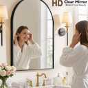 MZON 24 * 36 Inch Arched Black Mirror, Arched Bathroom Mirror, Arch Mirrors for Wall, Vanity, Entryway&Livingroom, Metal Frame&Tempered Glass, Anti-Rust, Modern Home Decor