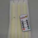 Homemory 6 Pcs Wax Flameless Taper Candles with Remote Timer and Dimmer, LED Candle Sticks with Flickering Light, Ivory Battery Operated Window Candles, 9.6 Inches for Wedding Home Indoor Decoration