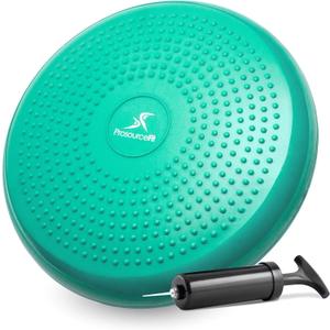 ProsourceFit Core Balance Disc Trainer, 14 Diameter with Pump for Improving Posture, Fitness, Stability (Green)