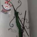 Metal Freestanding Christmas Stocking Holder with Snowman and 8 Non Slip Hooks String Christmas Stocking Holder Stand for Xmas Decorations Indoor Outdoor Fireplace