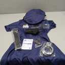 Koatobbor Girls Police Officer Costume Kids Cop Outfit for Halloween Cosplay Costume with Badge Necklace (7-8 Years),L