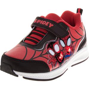 Marvel Comics Character Sneakers Slipon Laceless - The Avengers Spiderman Captain America Hulk Thor Ironman Athletic Shoes (Sizes: 6-10 Toddler / 11-12 Little Kid) (Red - Miles Morales)