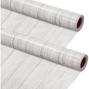 Kolldenn 2 Rolls White Wood Fabric Bulletin Board Paper Roll 4 x 12 ft Extra Large Non Woven Waterproof Roll Fade Resistant for DIY Craft Drawing Painting Classroom Decor