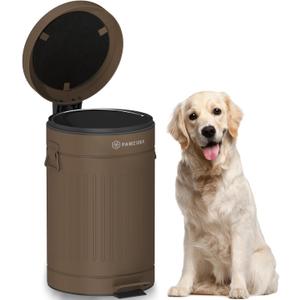 PAWZIDEA Dog Poop Trash Can Outside Odor Control, 3.1Gallon Pet Waste Trash Can Outdoor Waterproof, Dog Poop Container Bin Outdoor Garbage Can with Lid, 7.8in Activated Carbon Filter Pet Waste Station