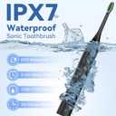 Water Flosser & Ultrasonic Electric Toothbrush Combo, 600ML Water Dental Flosser with 7 Jet Tips, 10 Adjustable Water Pressure, 5 Toothbrush Heads for Home Use, Gums, Braces