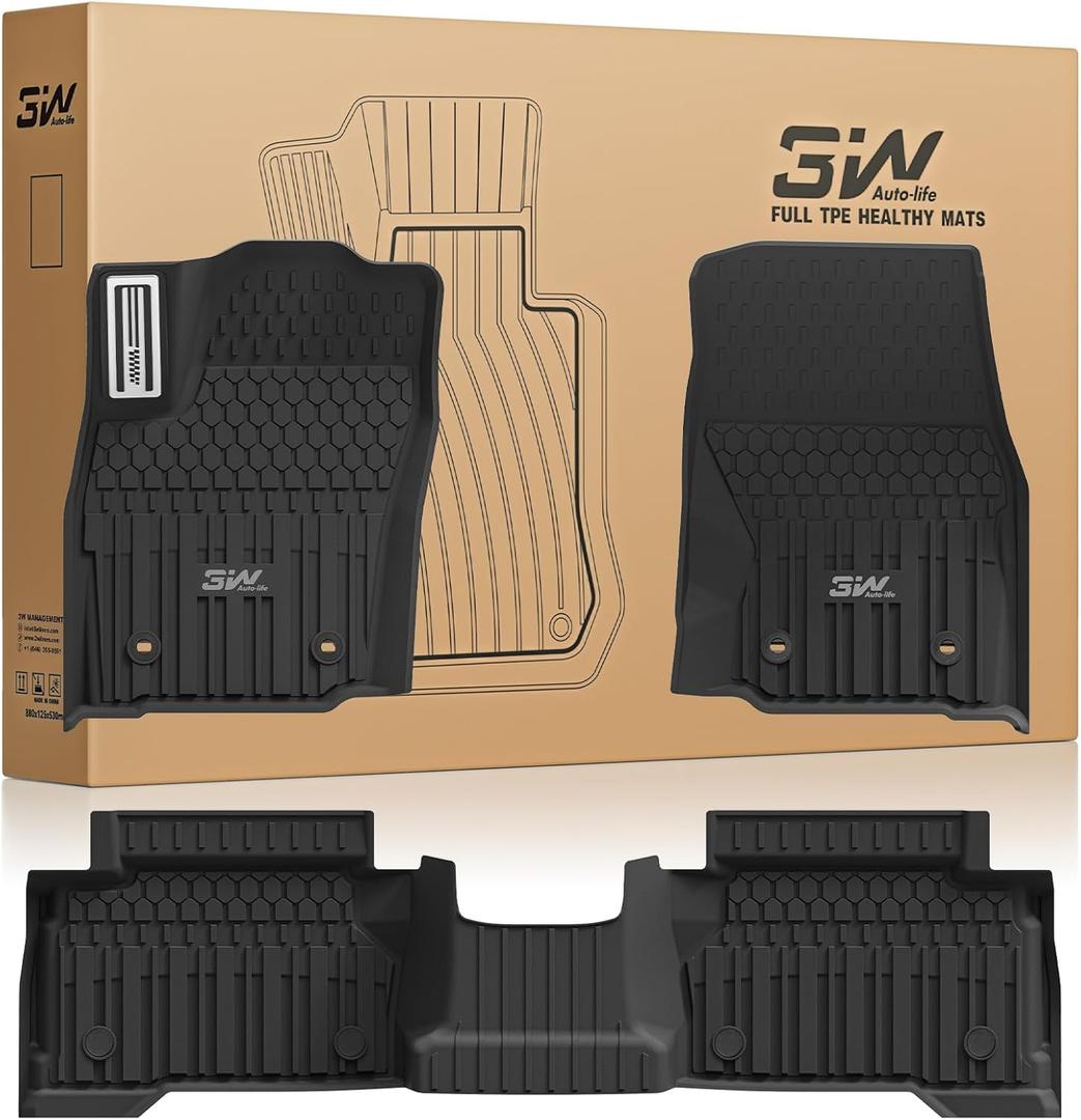 3W Floor Mats for Toyota Tacoma 2024-2026 Double Cab Automatic