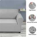 Joccun Stretch Chair Couch Cover,1-Piece Sofa Slipcover Spandex Jacquard Fabric Sofa Covers with Elastic Bottom,Washable Furniture Protector for Dogs,Cats,Kids(Armchair, Wide 35" - 55",Silver)