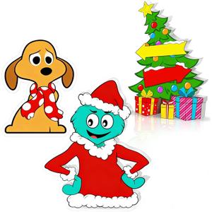 3pcs Christmas Wooden Table Signs, Christmas Tree Dog centerpieces Tiered Tray Decorations Set for Xmas Holiday Winter Parties Indoor Home Table Top Decorations