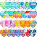 Pop Fidget Toys Bulk Its Valentines Day Gifts for Kids Classroom 30 Pack Valentine Party Favors for Kids Mini Pop Heart Keychain It Fidgets for Classroom Prizes Exchange Birthday Goodie Bag Stuffers