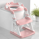 Potty Training Seat, Upgrade 2 in 1 Potty Training Toilet for Toddler, Toddler Toilet Seat for Boys Girls with Splash Guard, Anti-Slip Pad and Step Stool (Pink)
