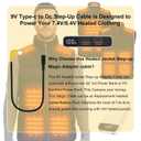 9V Heated Jacket Battery Step-Up Adapter Charger Cable for 7.4V 8.4V Heated Jackets, Heated Hoodies and Heated Vests(Not for 12V Heated Gear)