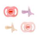 Tommee Tippee Ultra-Light StayPut Pacifier, One-Piece Silicone Design, 0-6m, 4 Pack (Lavender/Pink/Champagne/Blush)