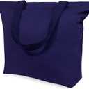 TOPDesign 2-Pack Canvas Tote Bags with Magnetic Snap, Reusable Grocery Shopping Bags, DIY Your Creative Designs (Blue)