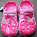 Butterfly Size 12 Pink Children's Clogs Slip-on Slides Non-Slip Pool Beach