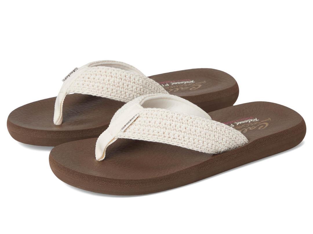 SKECHERS Womens Asana - Valley Chic!, Natural, 8, Medium