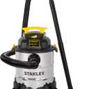 STANLEY SL18116 Wet/Dry Vacuum, 6 Gallon, 4 Horsepower, Stainless Steel Tank, 4.0 HP, Silver+Yellow