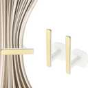 2PCS Curtain Holder Gold Curtain Holder Self Adhesive Curtain Hooks L Shape Wall Mount Hooks Curtain Ties Curtain Hooks for Home Office Decoration Curtain Decoration (White)