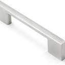 10 Pack Brushed Nickel Cabinet Pulls 3 3/4 inch Square Silver Handles Drawer Kitchen Cupboard Dresser Cabinet Hardware