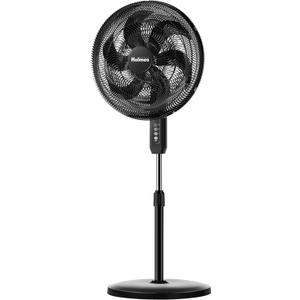 HOLMES BIG BREEZE 16" Stand Fan, Powerful Airflow, 80 Oscillation, 3 Speeds, 6 Blades, Adjustable Height, 30 Head Tilt, Ideal for Home, Bedroom, Gym or Office, Black