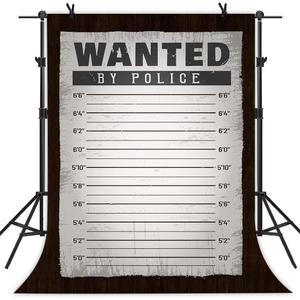 Wanted by Police Backdrop Mugshot Height Chart Poster Background Western Cowboy 5x7ft Birthday Wedding Bachelorette Party Decoration Photo Booth Studio Props Cake Table Banner BJLSME343 (Vinyl)
