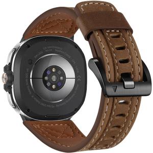 Leather Band Compatible Garmin Venu 2 45mm, Venu 3 Watch Bands, Top Genuine Leather Watch Straps Wristband for Garmin Vivoactive 4/Forerunner 570(47mm)/255/265 Men and Women (Dark Brown)