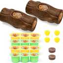 2 Pack Dog Toys for Aggressive Chewers, Interactive Indestructible Dog Toys to Keep Them Busy, Durable Dog Frozen Treat Toy for Large & Medium Dogs, Reduces Anxiety & Extends Playtime, Red Brown