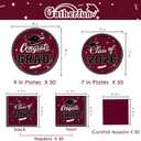 Gatherfun Graduation decorations 2026 Graduation Party Supplies Maroon Disposable Paper Plates Luncheon Napkins Cocktail Napkins for Congrats Grad Party Decorations, Serve 50