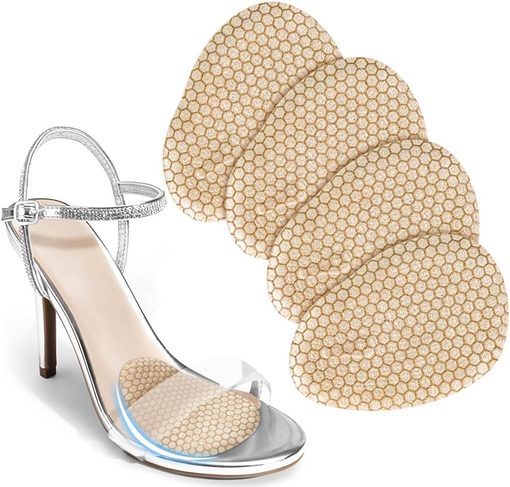 JL-Group Metatarsal Pads Women, Ball of Foot Cushions, Heels Inserts for Shoes, 2 Pairs Invisible High Heels Pads to Keep Foot from Sliding Forward, One Size Fits for All Day Comfort (Beige)