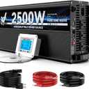 2500 Watt Sump Pump Backup Battery System, Automatic Switching to Battery Inverter Power, Professional Backup System in Case of Power Failure, Pure Sine Wave Output Remote Controller with LCD Screen