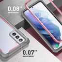 i-Blason Ares Series Case Designed for Galaxy S21 Plus 5G (2021 Release), Rugged Clear Bumper Case Without Built-in Screen Protector (Pink)