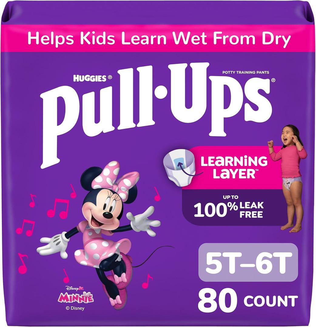 Pull-Ups Girls' Potty Training Pants, Size 5T-6T, 80 Count