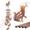 Cat Wind Chimes for Outside,Cat Gifts for Women Men/Memorial Gift/Birthday Gifts/Metal windchimes Outdoors/Indoors,Garden Decor,Patio,Home,Porch,Yard Decorations