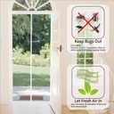 White Screen Door Mesh Magnetic Closure Heavy Duty 30 x 80 inch, Self Closing Fiberglass Mosquito Net with Magnet for Doors, Bug Fly Screens Curtain for Doorway, Keep Bugs Out, Pet Friendly